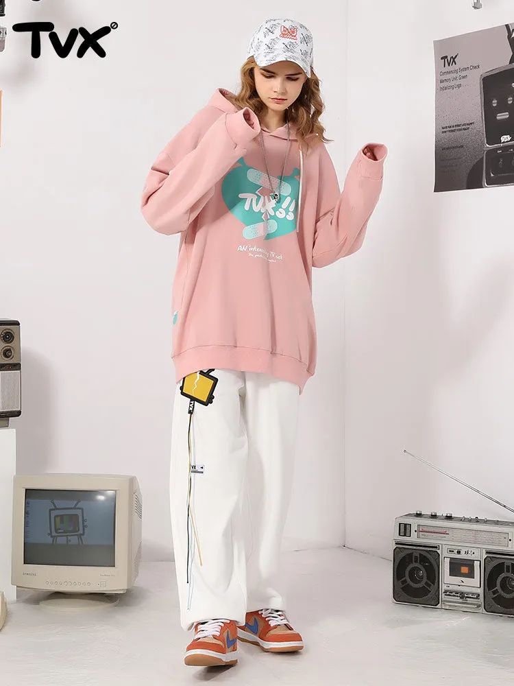 Creative Band-Aid Love letter print couple hoodie