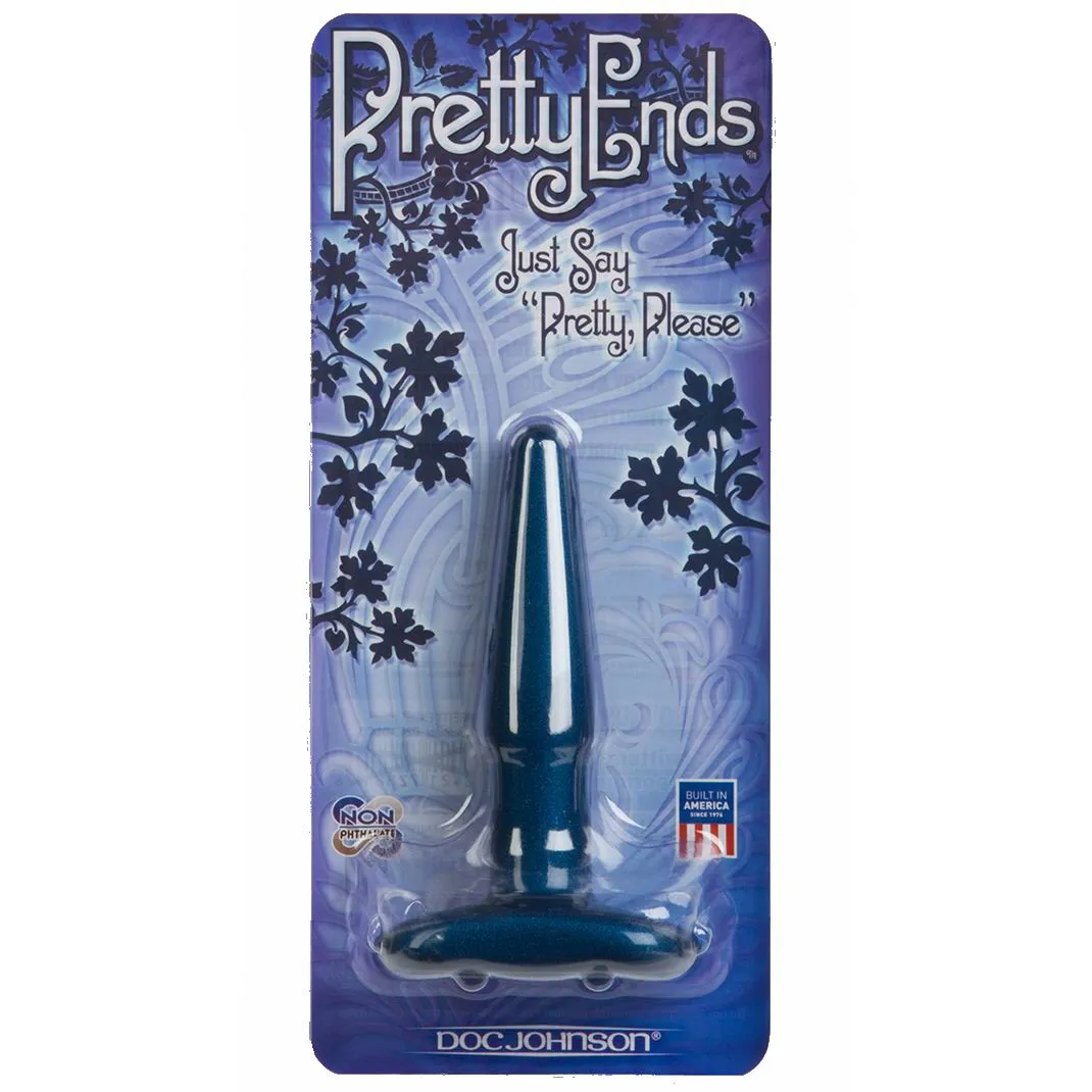 Doc Johnson Pretty Ends Butt Plug Iridescent Blue Small