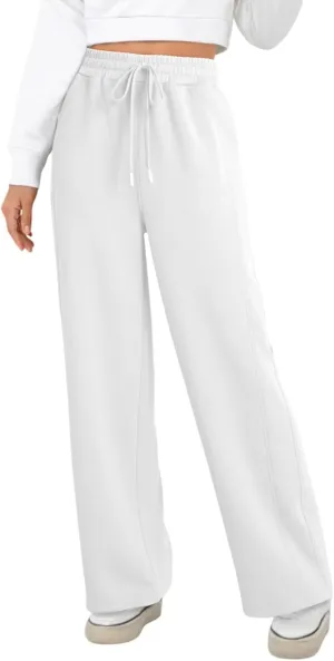 Dokotoo Women's Wide Leg Pants 2024 Flowy Casual Pants Straight Leg Elastic Waisted Stretch Palazzo Pants