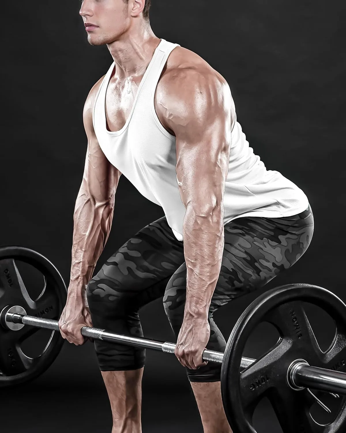 DRSKIN Men's 4, 3 or 1 Pack Tank Tops Sleeveless Shirts Y-Back Muscle Mesh Gym Training Athletic Workout Dry Fit