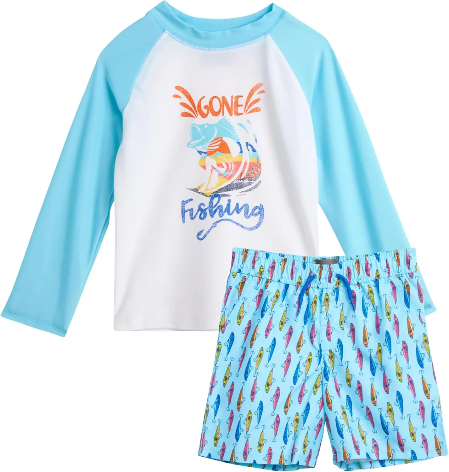 Eddie Bauer Toddler Boys' Rash Guard Set - 2 Piece UPF 50  Quick Dry Swim Shirt and Trunks - Baby Boy Swimsuit (Sizes: 2T-4T)