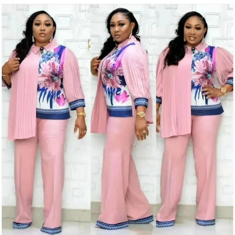 Elegant African Print Dress for Women – Perfect Outfit for Wedding Parties (Includes Dress and Pants)