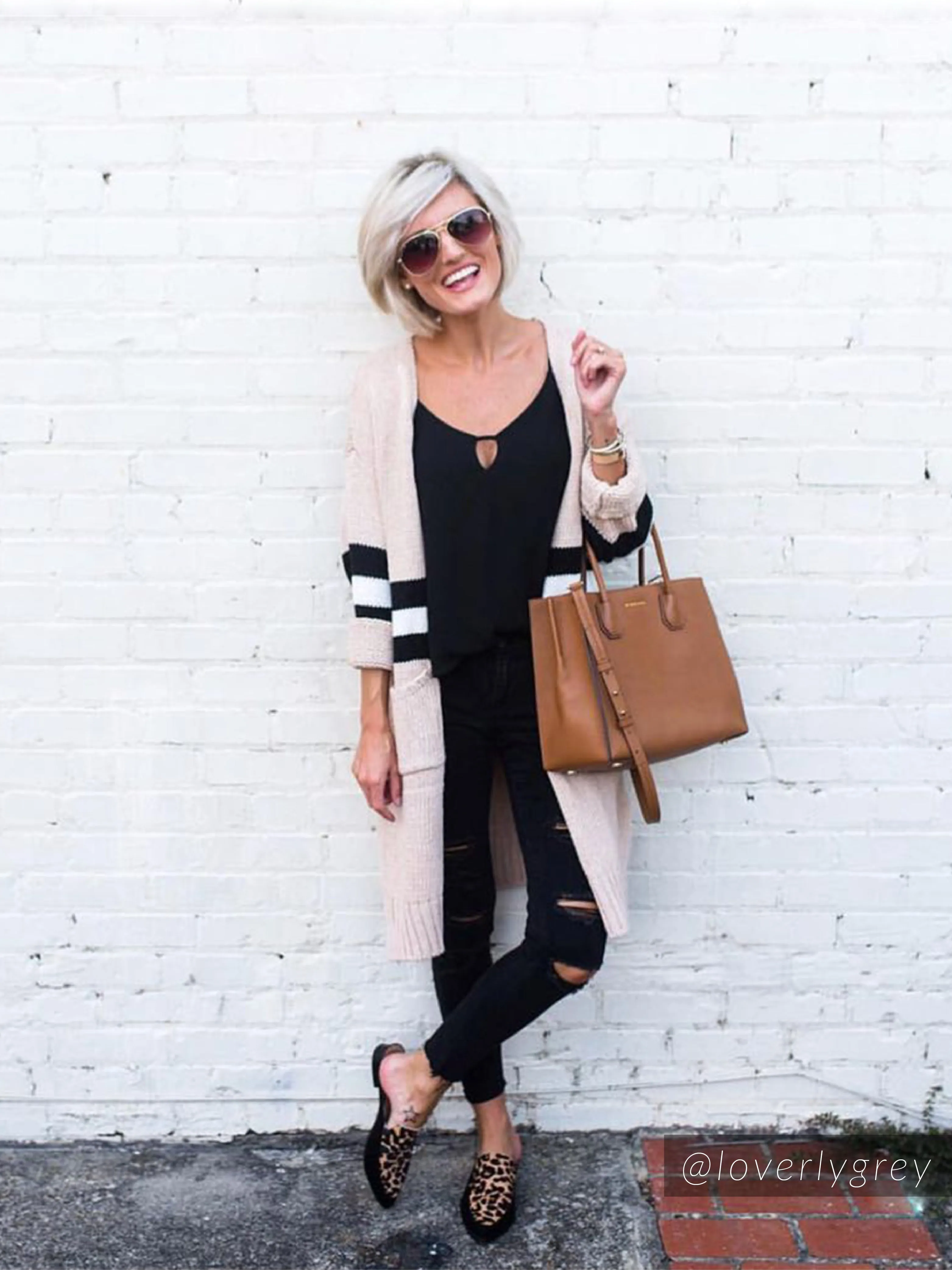 'Estrella' Stripe Colorblock Cardigan