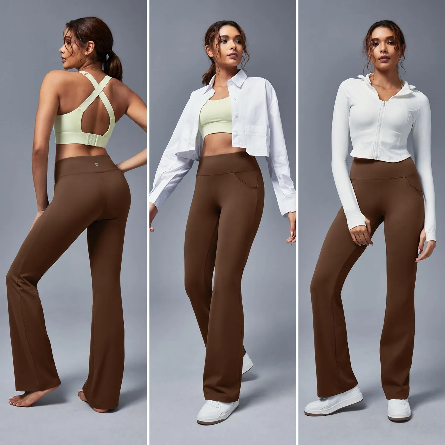 Ewedoos Bootcut Yoga Pants with Pockets for Women Wide Leg Pants Woman High Waisted Stretchy Work Pants for Yoga Workout