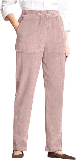 Firzero Corduroy Pants for Women High Waist Casual Flared Pants Vintage Baggy Wide Leg Bell Bottom Trousers with Pockets