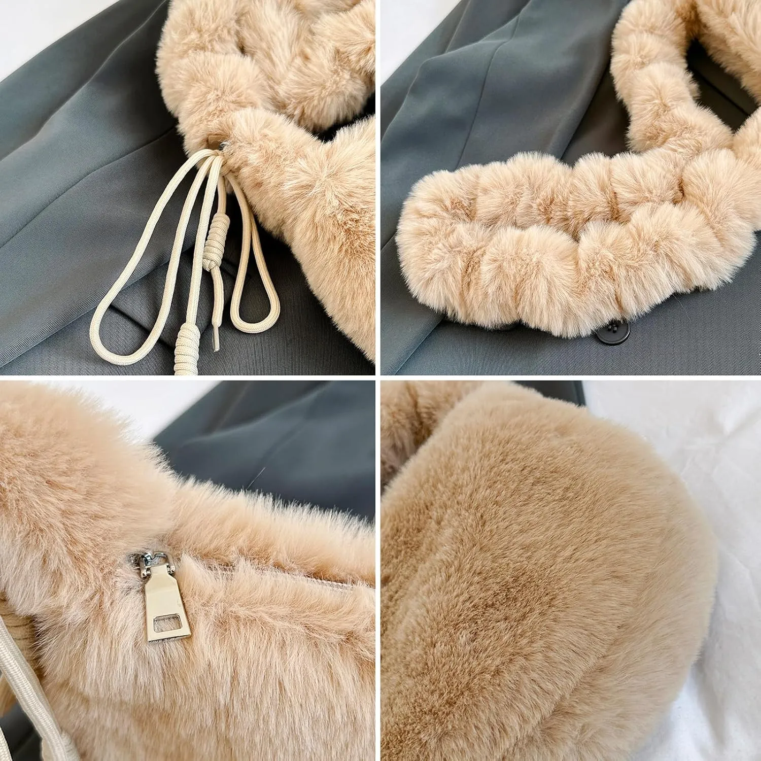 Fluffy Shoulder Bag, Winter Furry Tote Bag Faux Fur Purse Cloud Bag Fuzzy Handbags for Women
