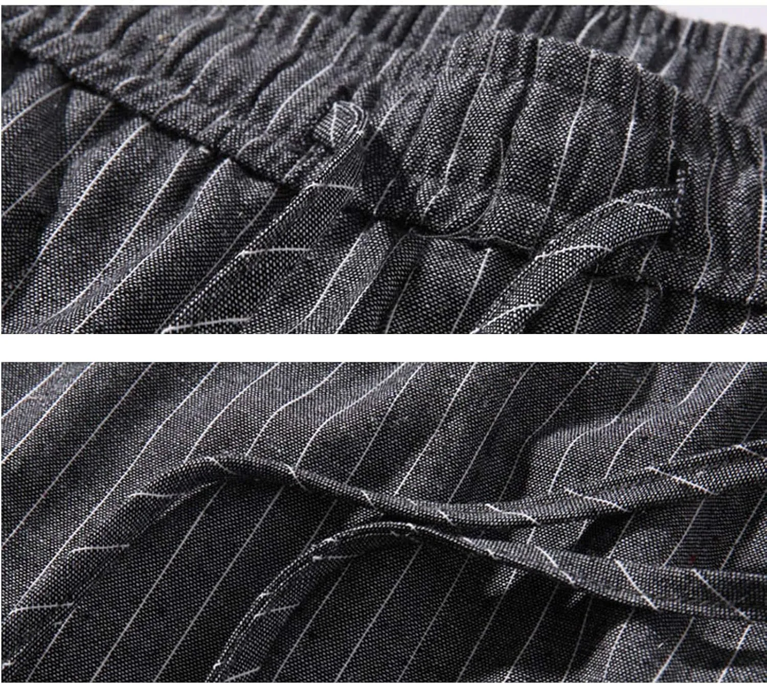 Flygo Mens Casual Loose Striped Harem Pants