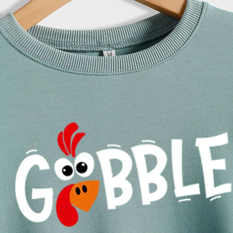 GOBBLE Alphabet Print Large Long Sleeve Women's Sweatshirt