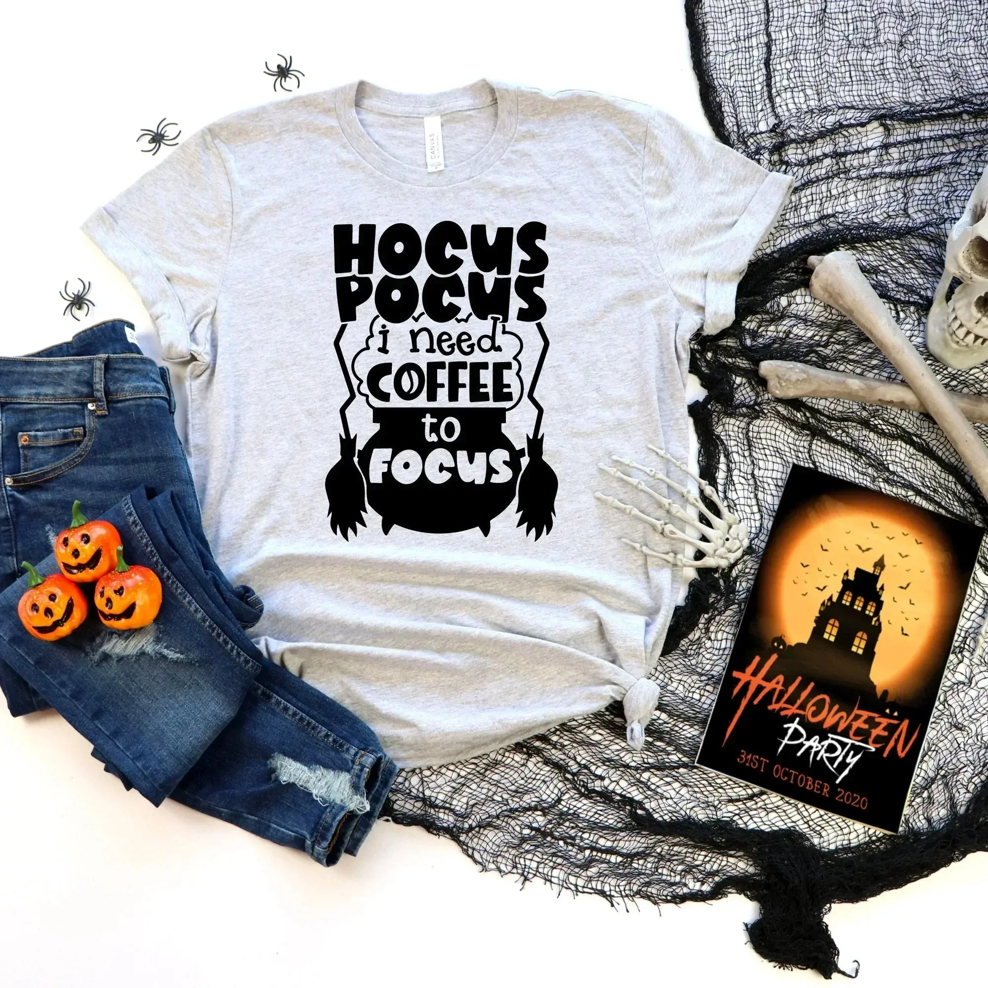 Halloween Sweatshirt, Hocus Pocus Coffee Focus Halloween Crewneck, Funny Party TShirt, Cute Women's Hoodie, Witch Shirt, Hocus Pocus Shirt