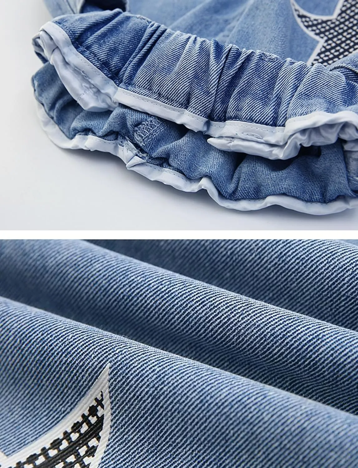 Happy Cherry Girls Jeans Straight Wide Leg Flare Denim Pants for All Seasons 5-15 Y