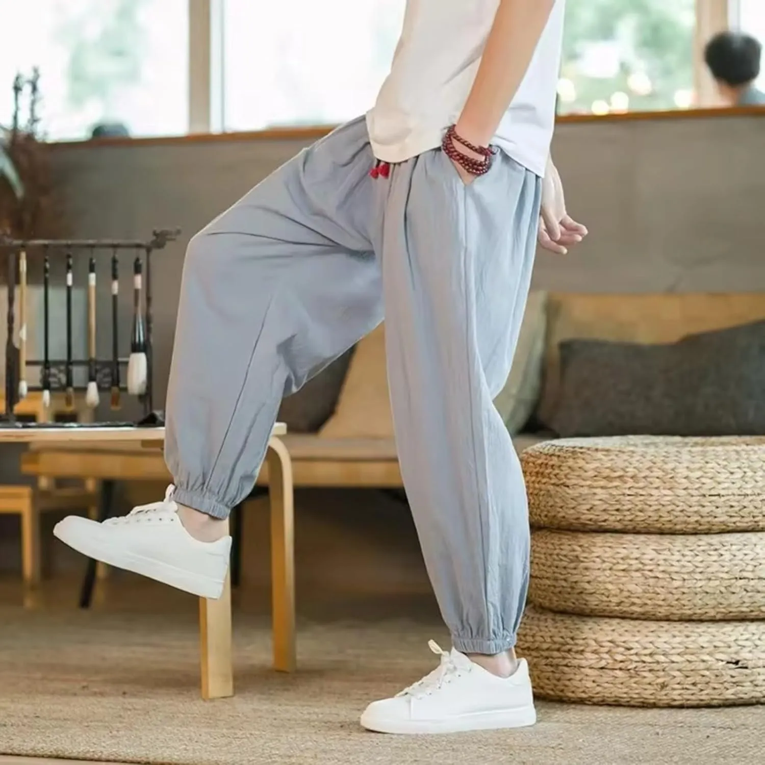 Harem Pants Solid Color Thin Section Loose Wide-Leg Harem Trousers