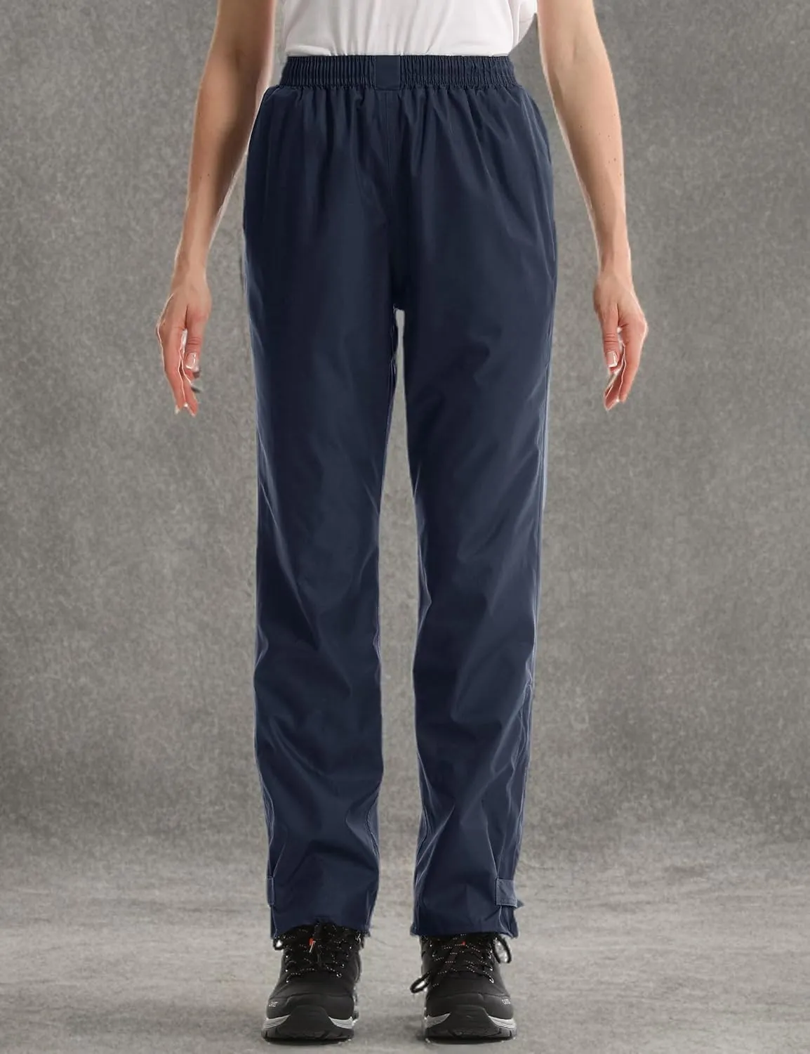 iCreek Women's Rain Pants Waterproof Rain Over Pants Hiking Pants Windproof Lightweight Outdoor for Golf, Fishing