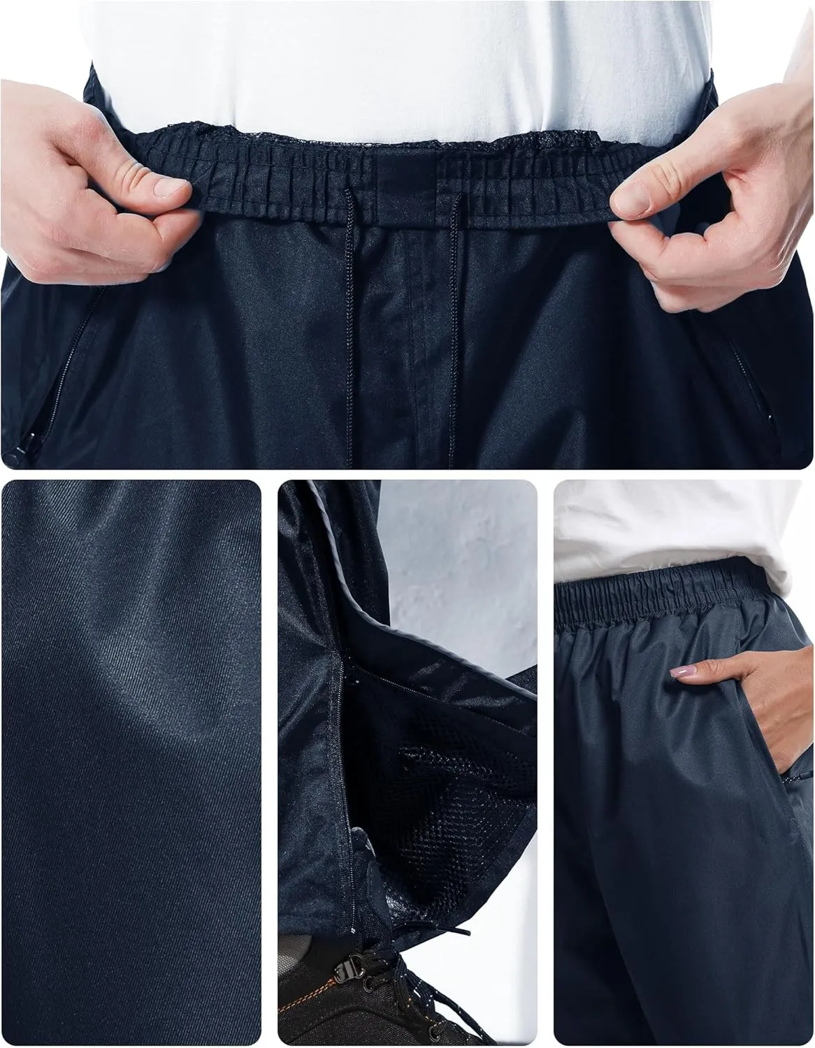 iCreek Women's Rain Pants Waterproof Rain Over Pants Hiking Pants Windproof Lightweight Outdoor for Golf, Fishing