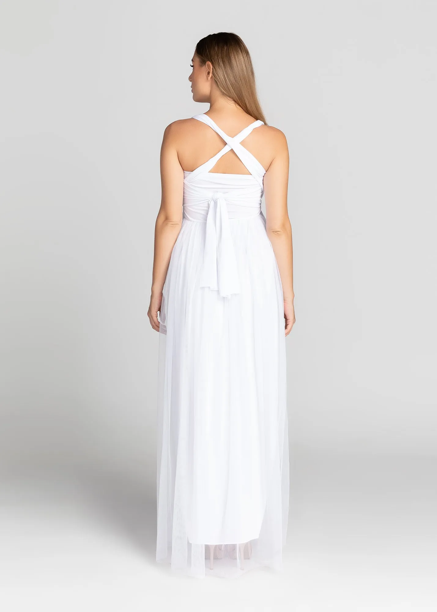 Infinity Dress with Tulle (Pearl White)