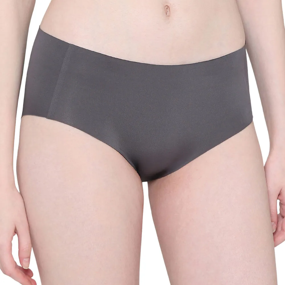 Invisible Comfort Mid-Waist Full Coverage Seamless Everyday wear Hipster Panty - Grey