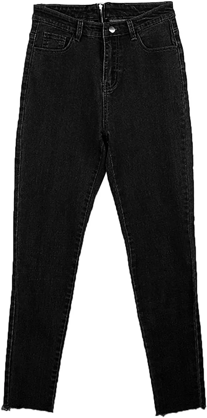 Jeans for Women Back Zip Jeans Women Skinny Stretch Denim Pencil Pants High Waist Trouser Pants for Women