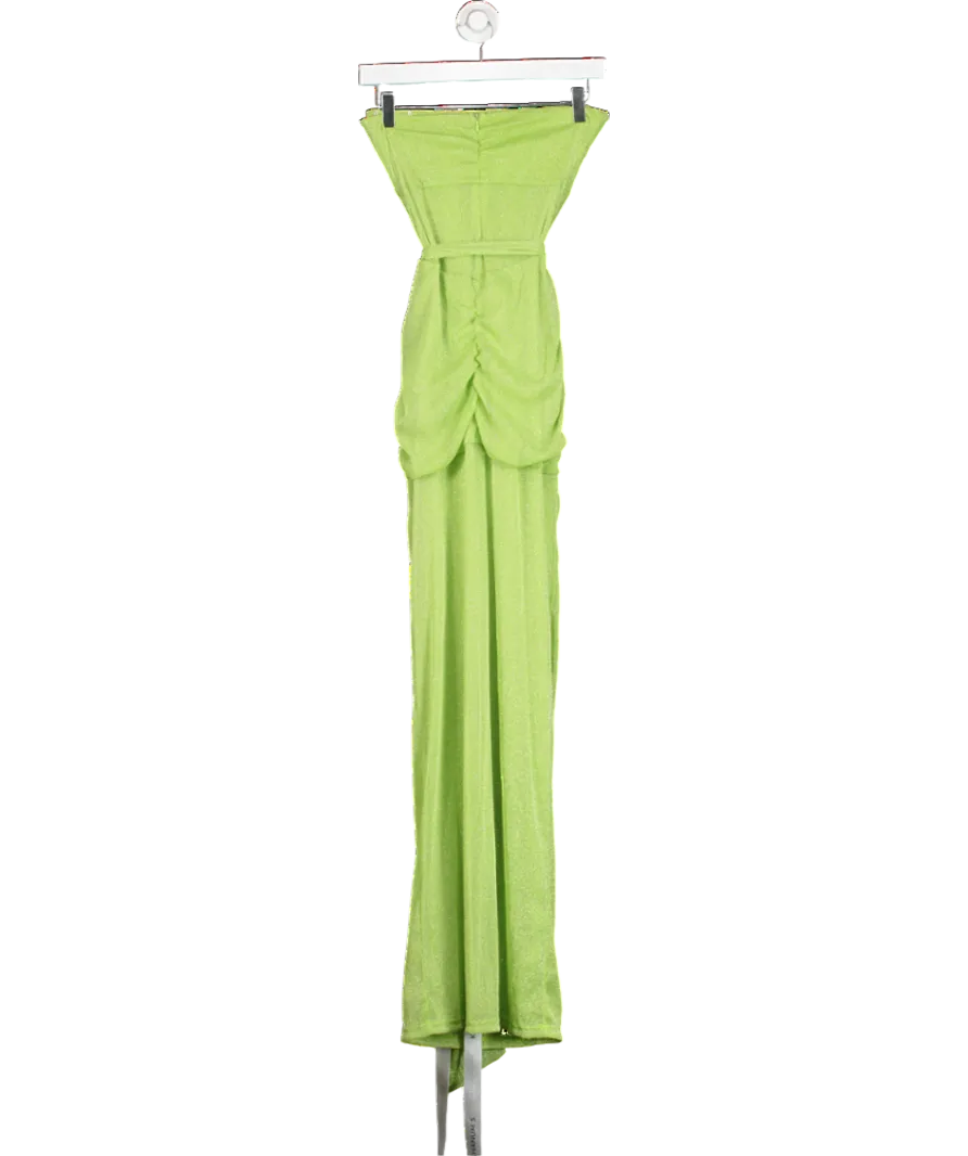 Khanum's Green Metallic Drape Maxi Dress UK S