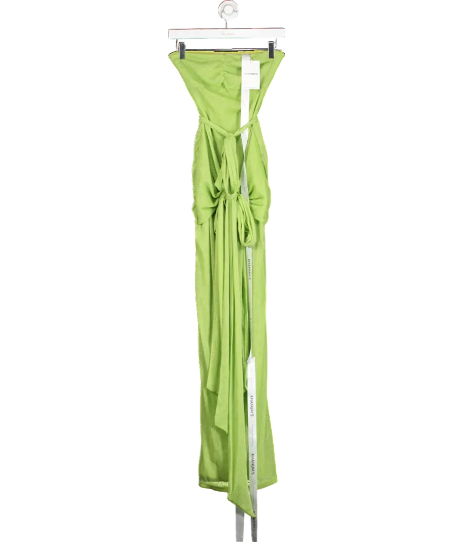 Khanum's Green Metallic Drape Maxi Dress UK S