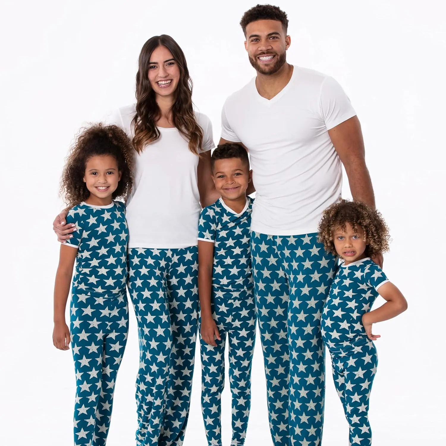 KicKee - Celebrate The 4th - Ultra Soft, Short Sleeve Top & Long Pants Pajama Set  Stars or Stripes Sleepwear for Kids