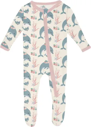 KicKee Pants Unisex Baby Print Footie With 2 Way Zipper (Infant)