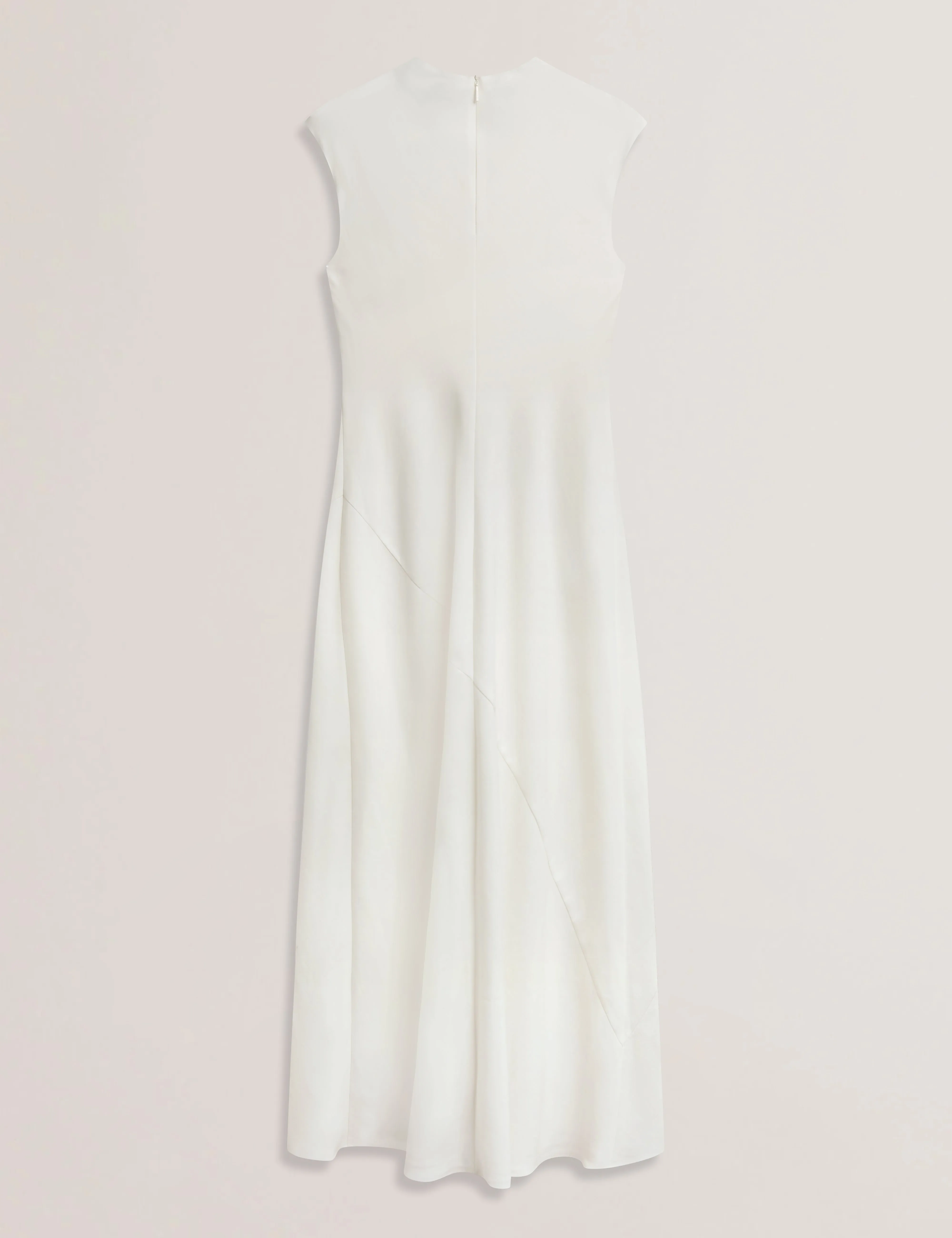 Kyamos Drape Detail Slip Maxi Dress Ivory