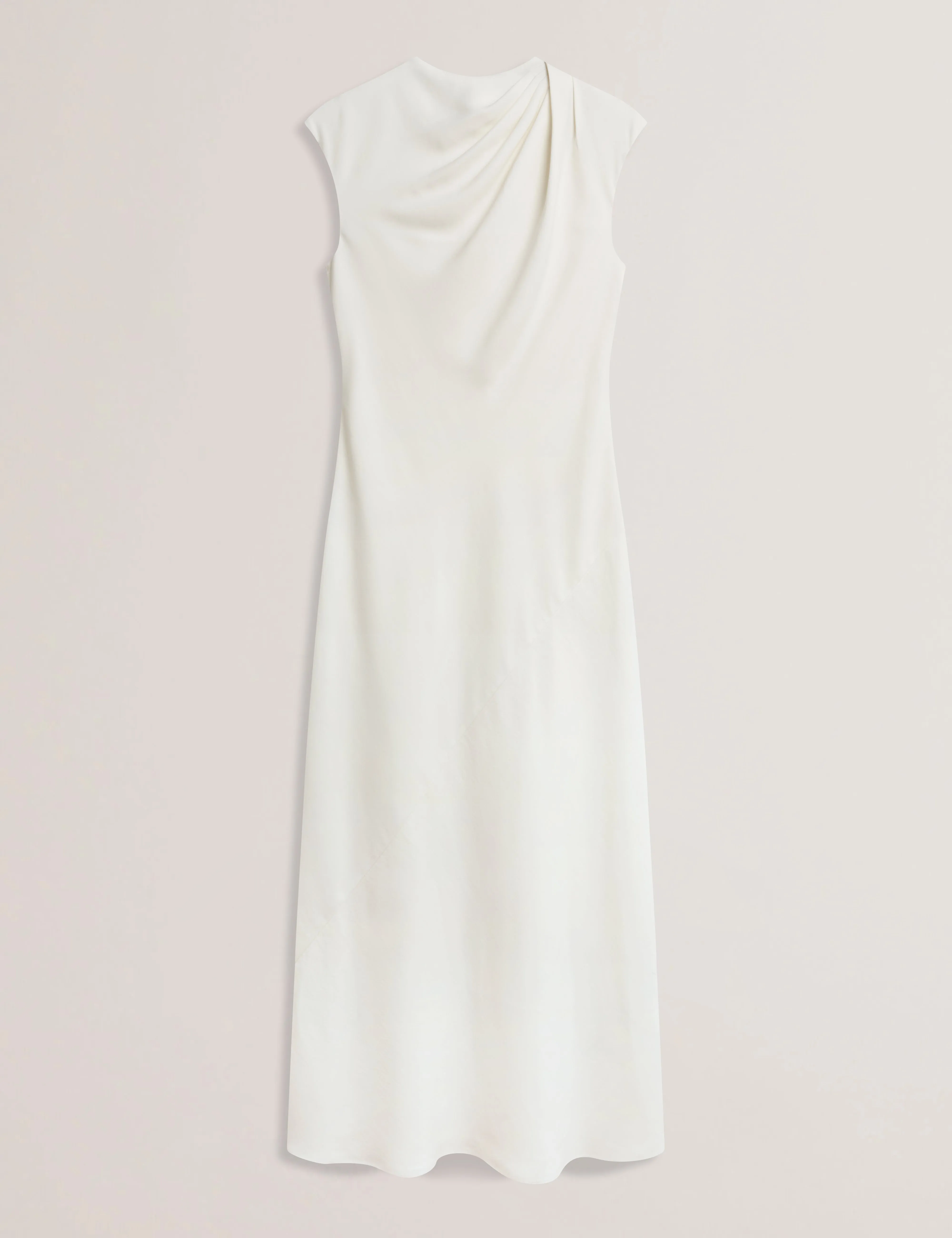 Kyamos Drape Detail Slip Maxi Dress Ivory