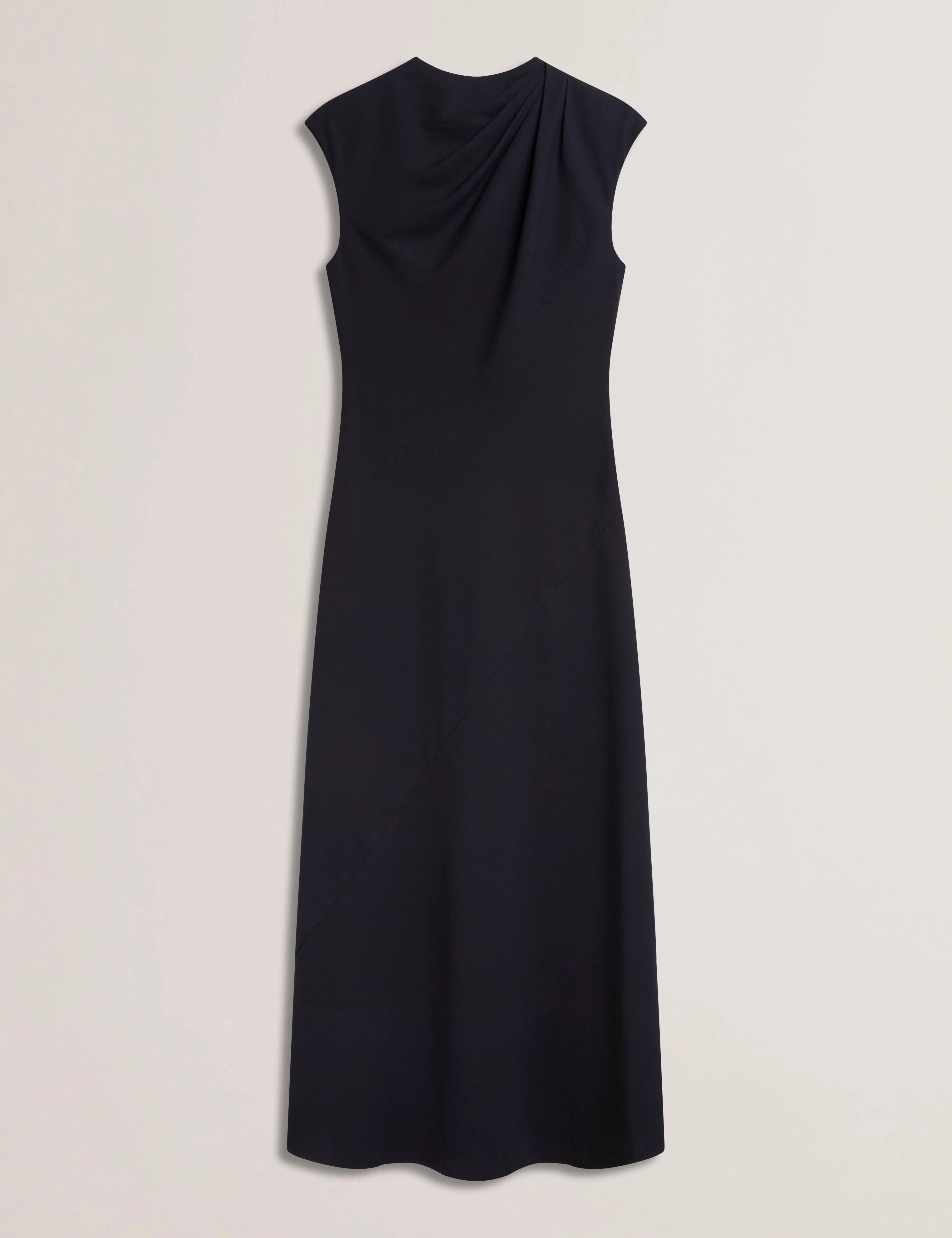 Kyamos Drape Detail Slip Maxi Dress Navy