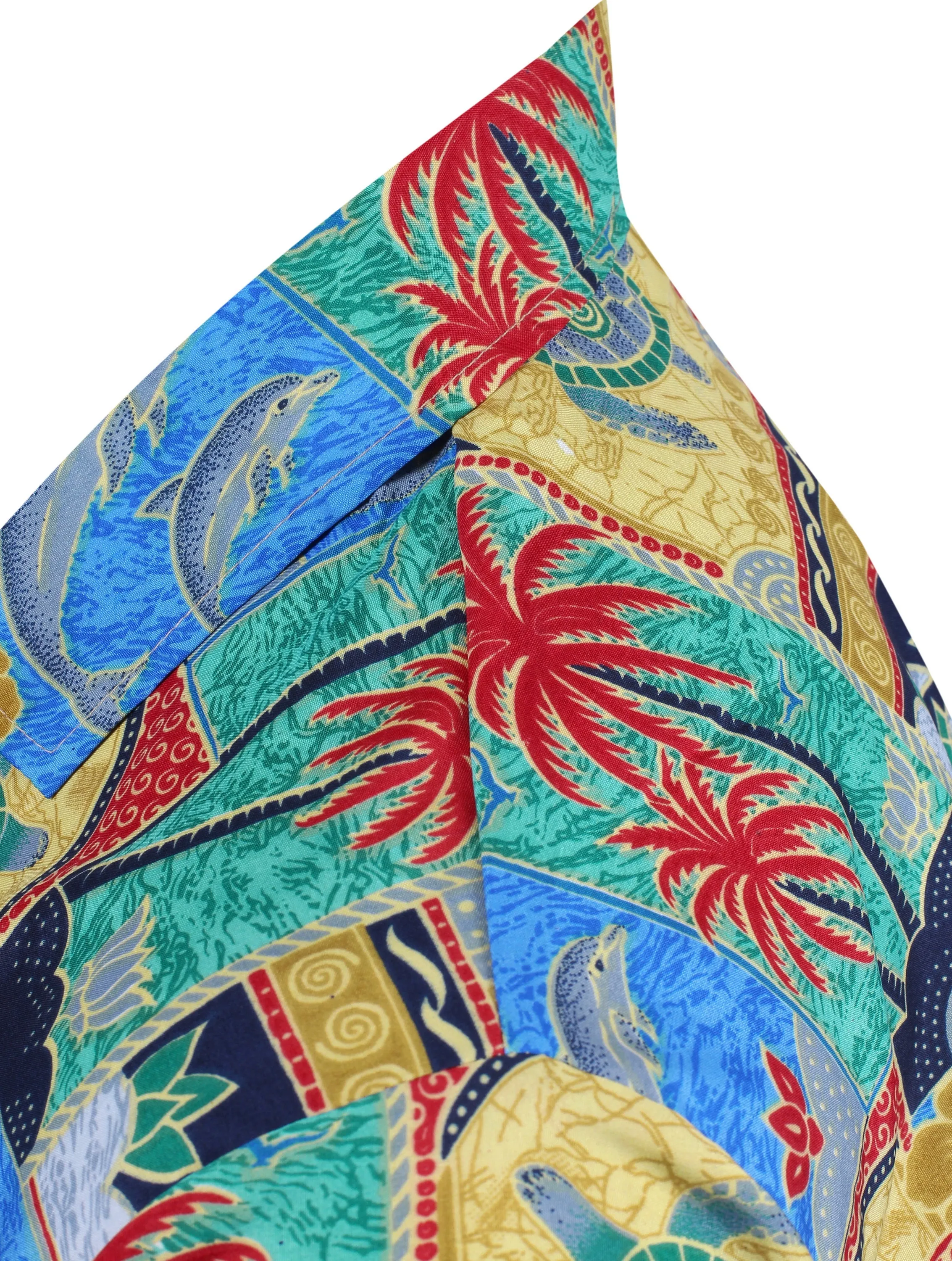 LA LEELA Shirt Casual Button Down Short Sleeve Beach Shirt Men Aloha Pocket shirt Green_W274