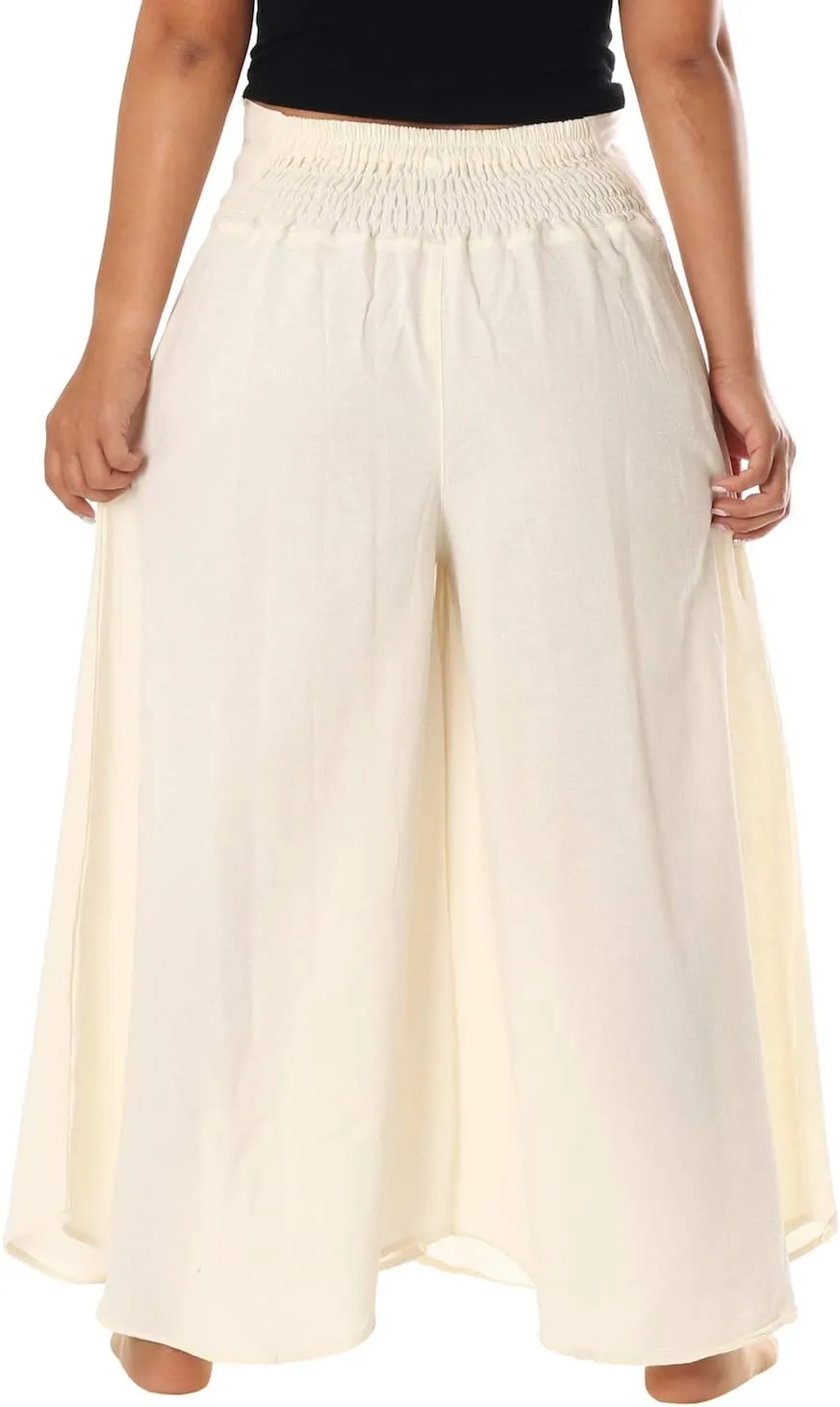 Lannaclothesdesign Cotton Palazzo Pants for Women Plus Size Hippie Wide Leg Lounge Pant