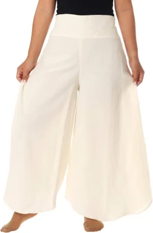 Lannaclothesdesign Cotton Palazzo Pants for Women Plus Size Hippie Wide Leg Lounge Pant