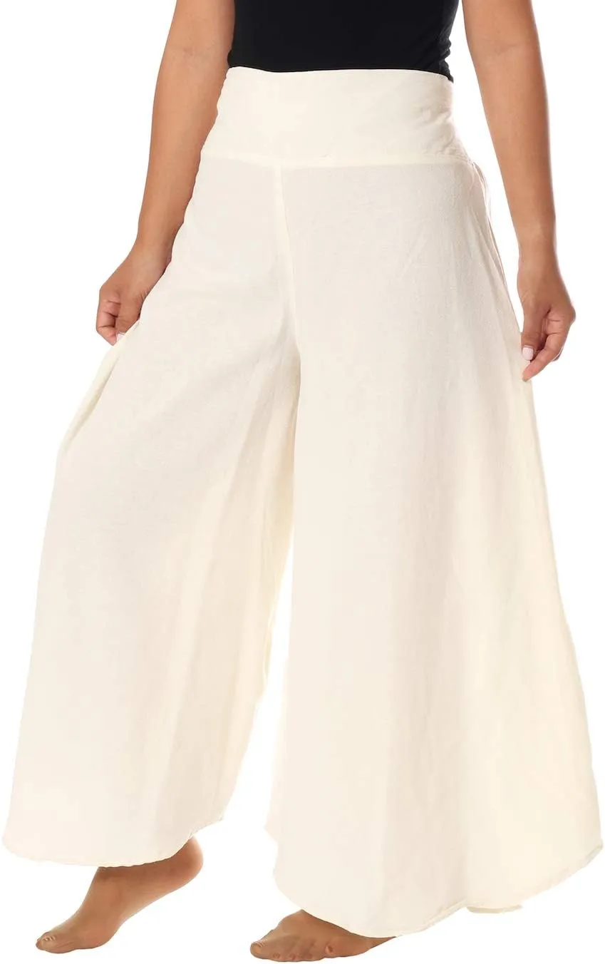 Lannaclothesdesign Cotton Palazzo Pants for Women Plus Size Hippie Wide Leg Lounge Pant