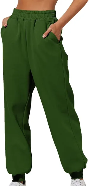 LCMTWX Oversized Fleece Joggers Sweatpants Winter Leisure Solid Color Hooded Sweater Pants with High Waisted Casual Sweat