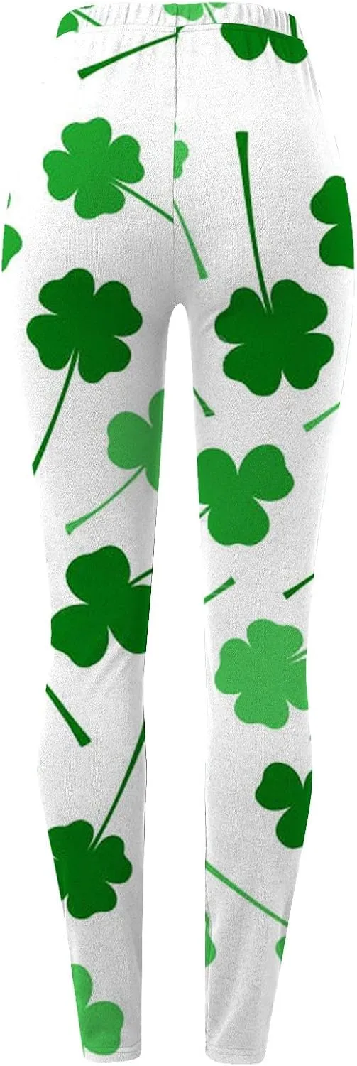 LCMTWX Womens St Patrick's Day Costume St. Patricks Day Print High Waist Yoga Pants for Women's Workout Clothes for Fold