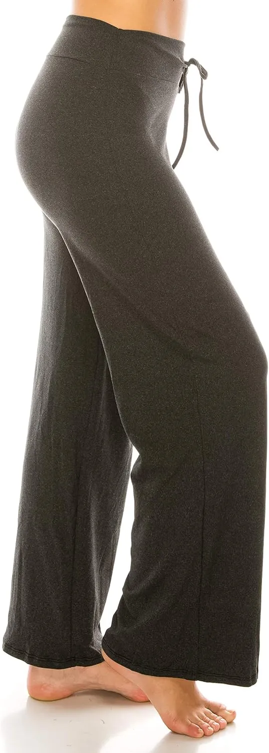 Leggings Depot Women's Drawstring Pajama Pants Wide Leg Casual Comfy Sleepwear for Lounge and Yoga