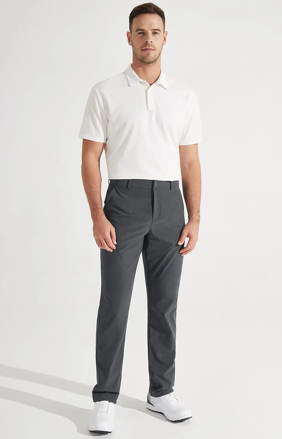 Libin Mens Golf Pants Stretch Work Dress Pants 30"/32"/34" Quick Dry Lightweight Casual Comfy Trousers with Pockets