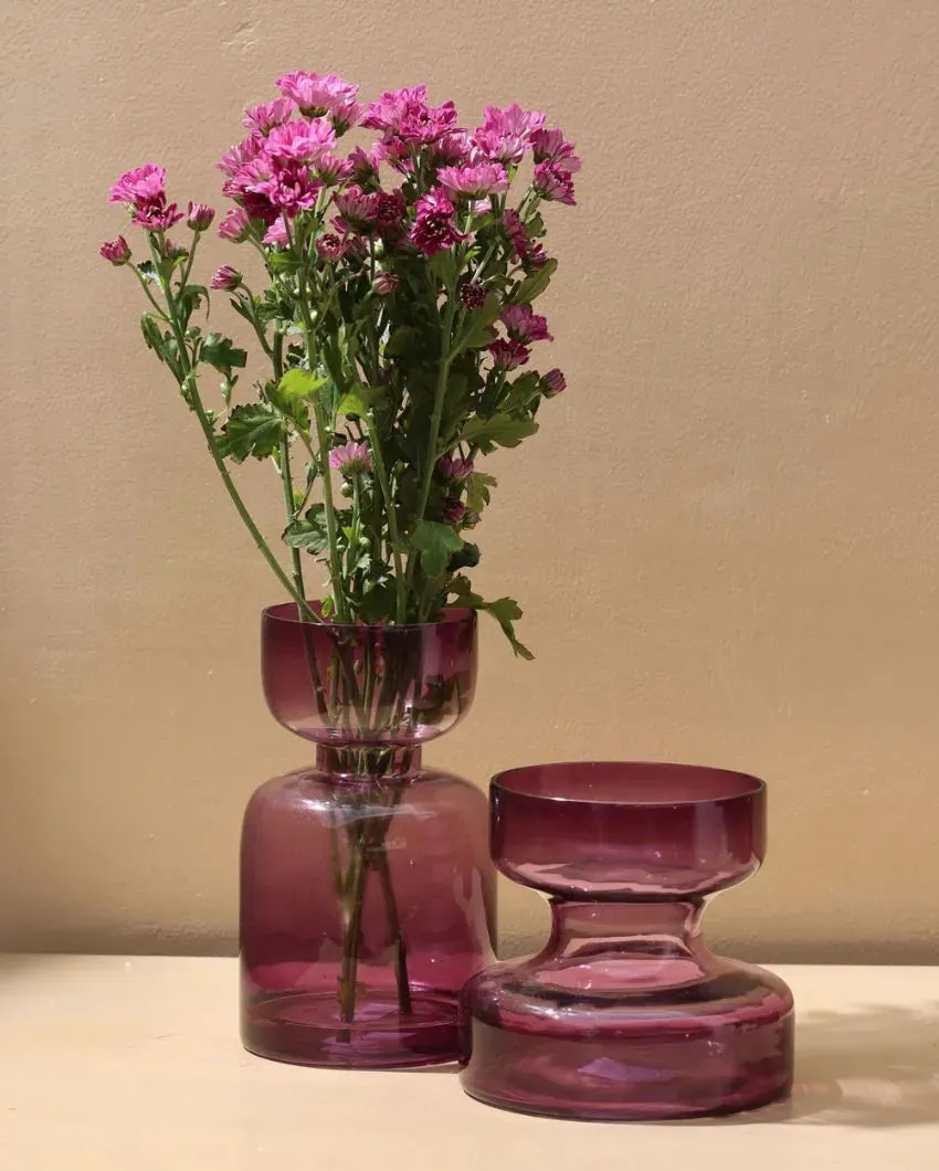 Lilac Colored Glass Vase | Single | 5.5 inches , 8 inches