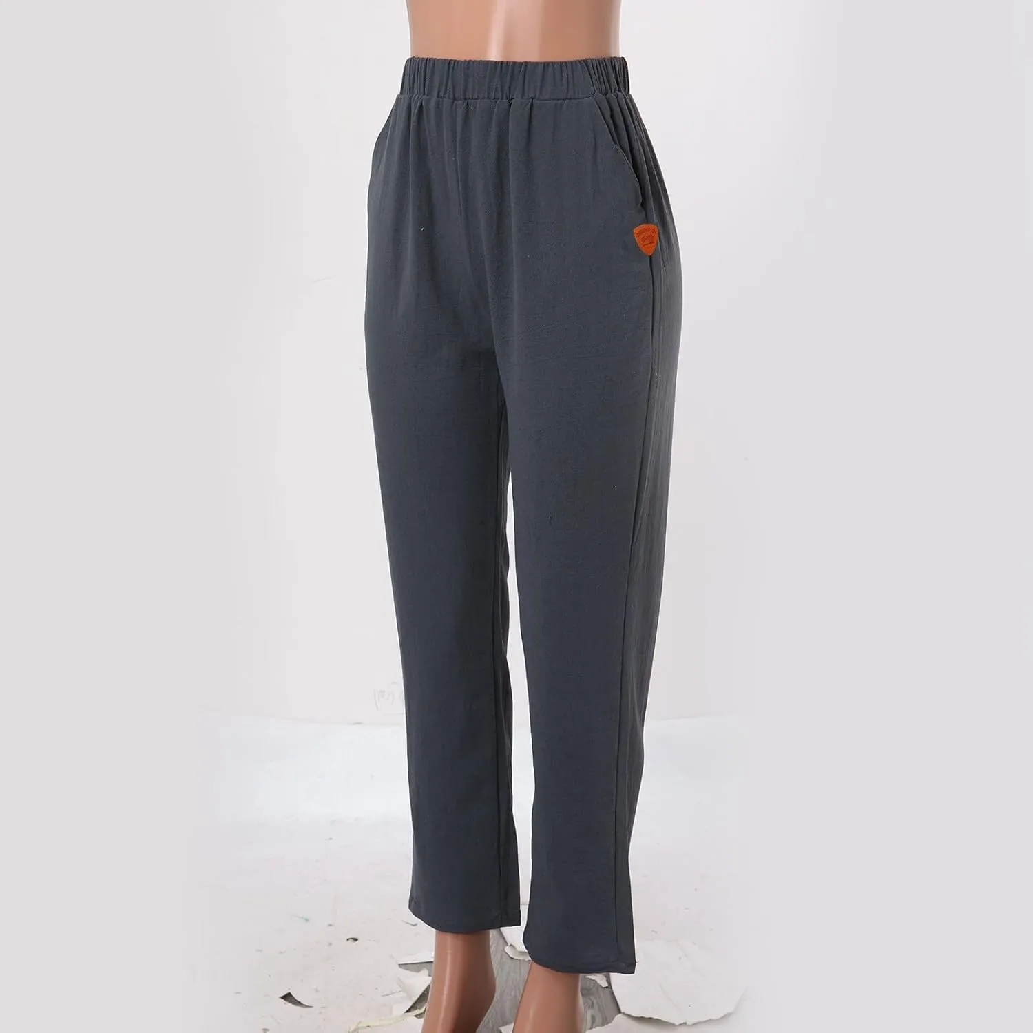 Linen Pants Women Summer Wide Leg Casual Summer High Waisted Lightweight Lounge Slacks Beach Baggy Loose Trousers