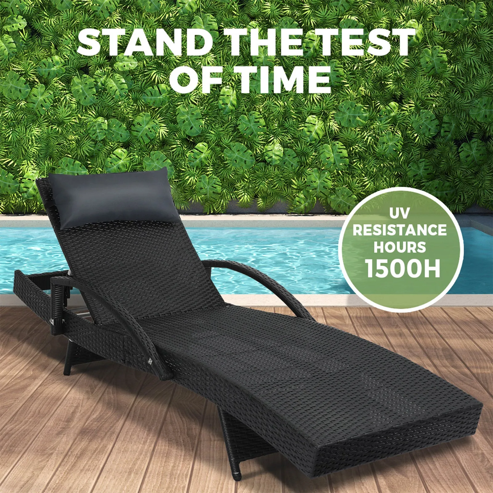 Livsip Sun Lounge Wicker Lounger Day Bed Outdoor Setting Patio Furniture Pool X2