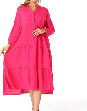 Long Sleeve Shirt Dresses for Women 2024 Solid Color Plus Size Midi Dress Flowy Loose Casual Dress