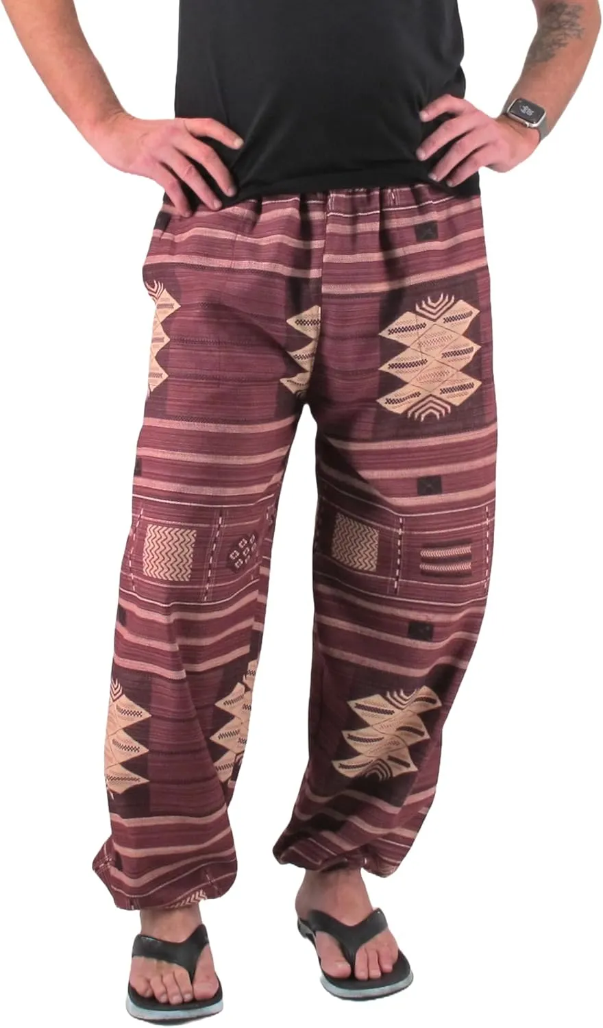 Love Quality Baggy Pants Men's One Size Printed 100% Cotton Harem Pants Hippie Boho