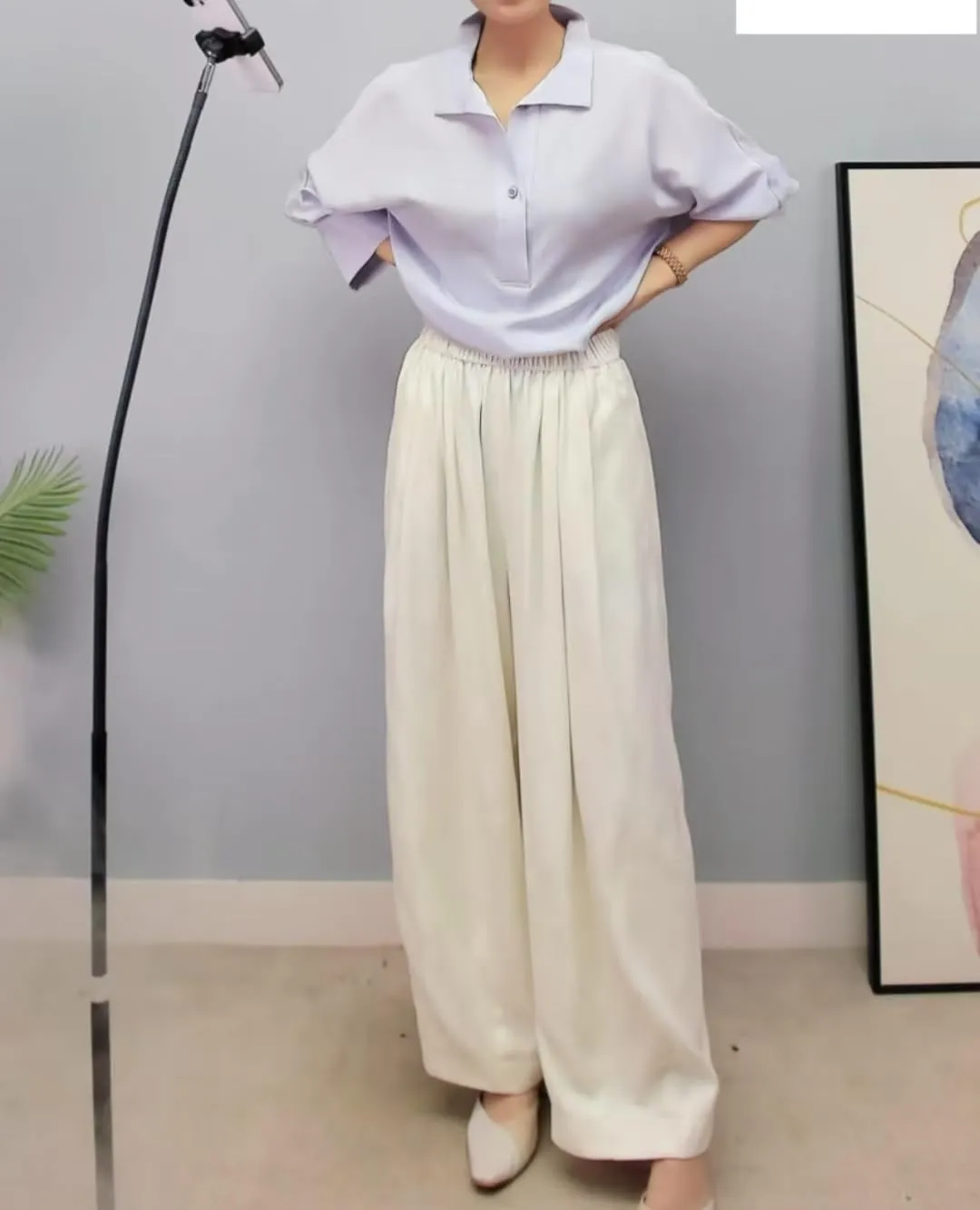 M Size Mulberry Silk Radish Pants Elastic Waist Loose Large Size Three-Dimensional Trousers Women Summer