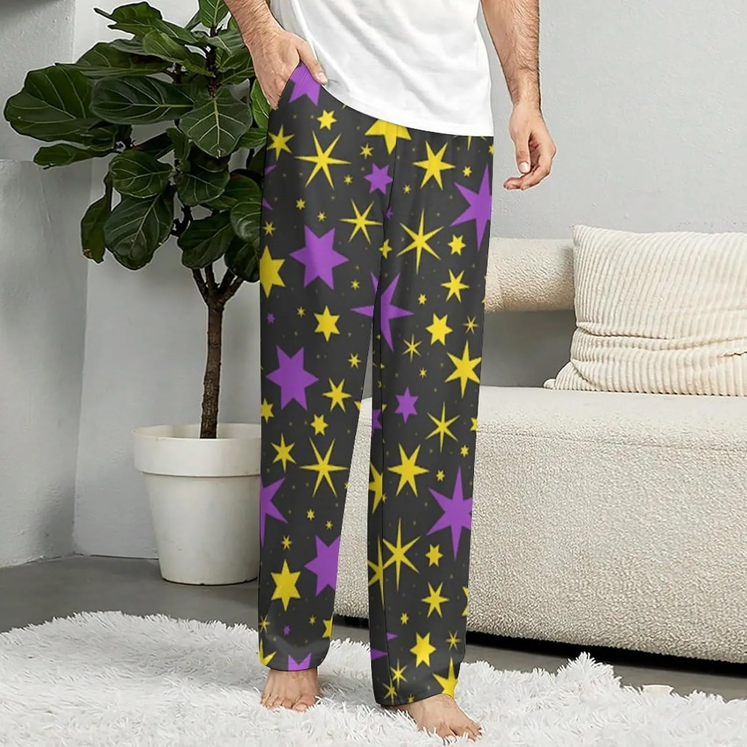 Magic Star Pajamas for Adult Bottoms Lounge Pants Sleepwear Loungewear with Elastic Waistband Unisex
