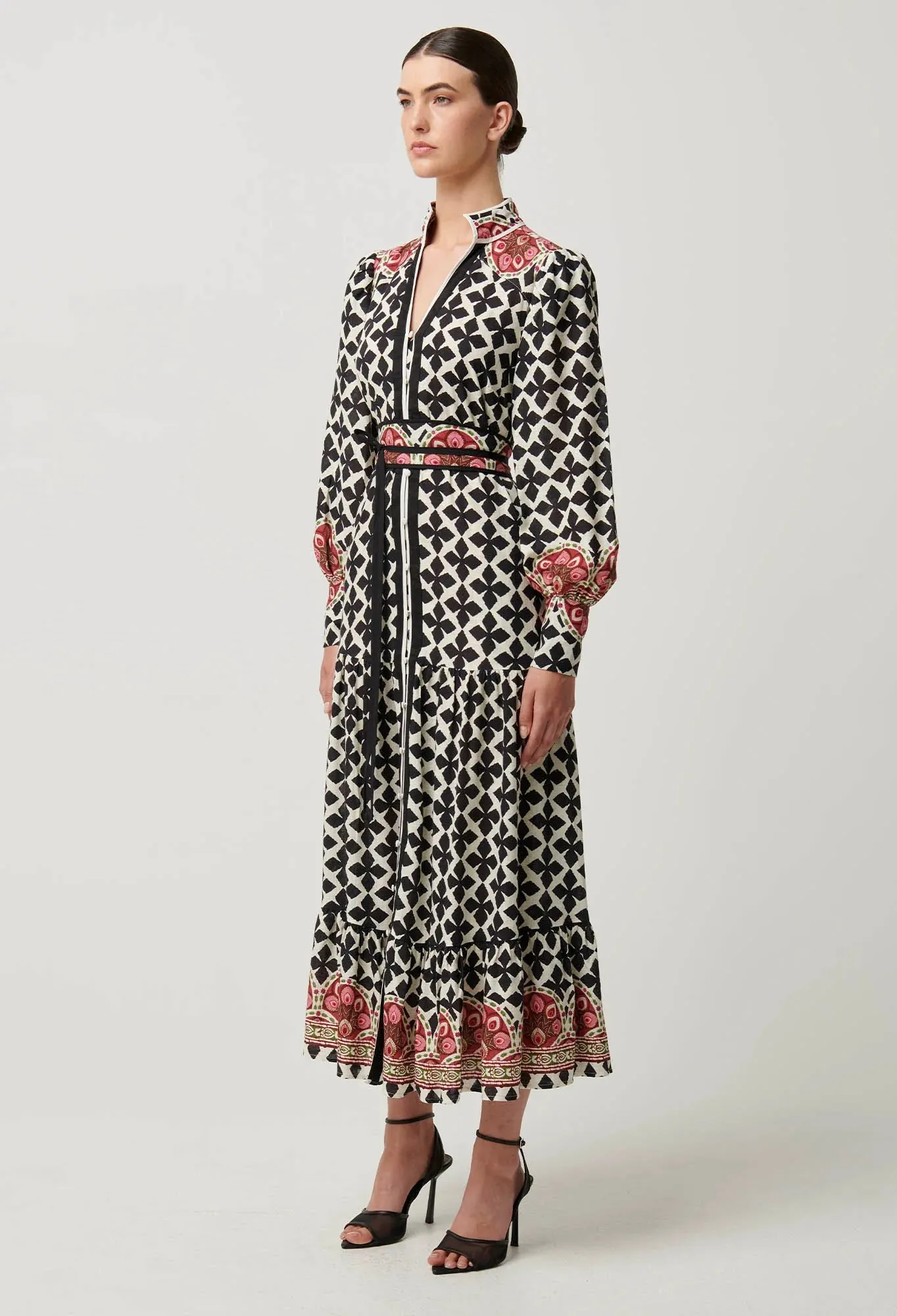 Marielle Linen Viscose Dress in Country Tapestry