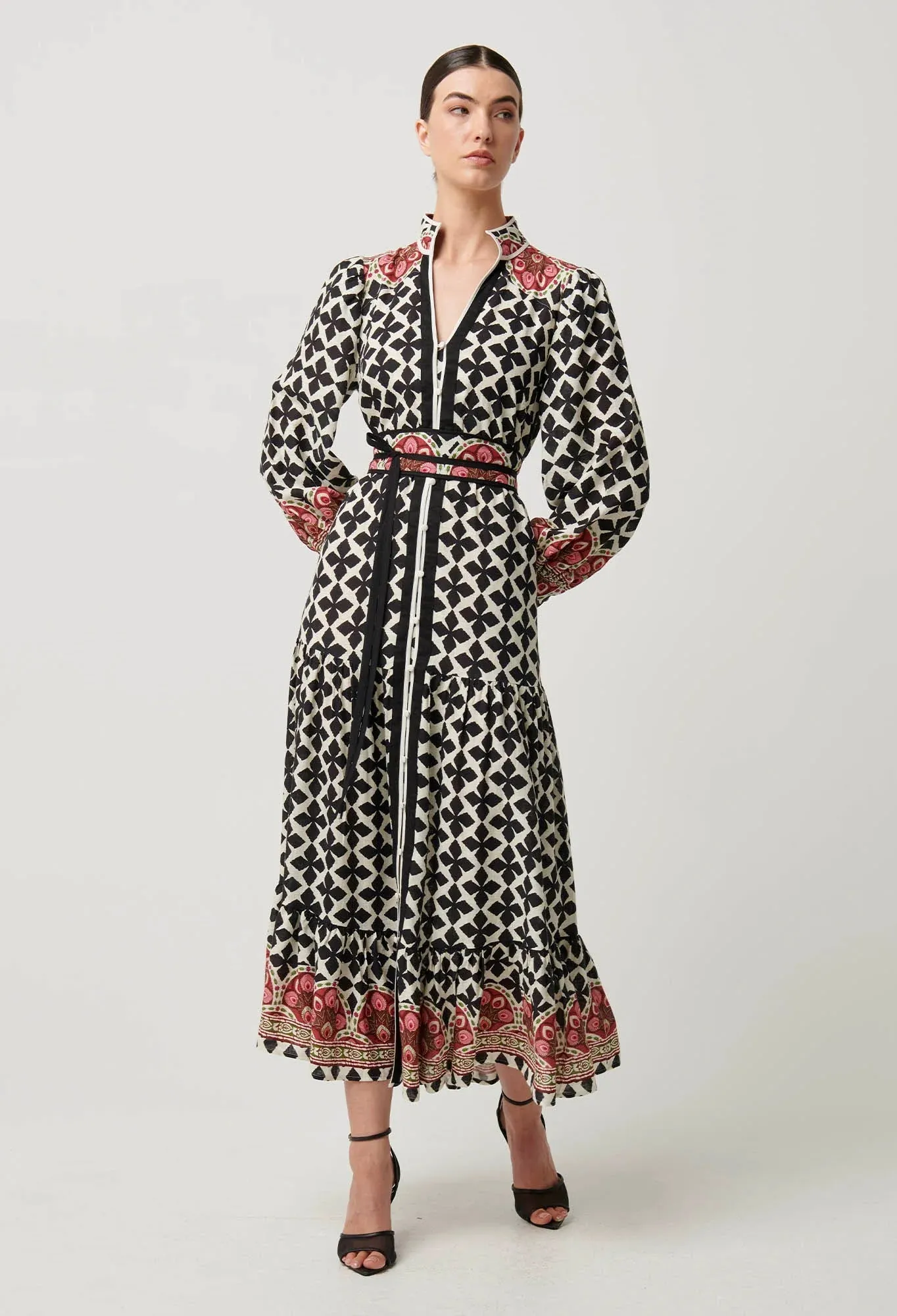 Marielle Linen Viscose Dress in Country Tapestry