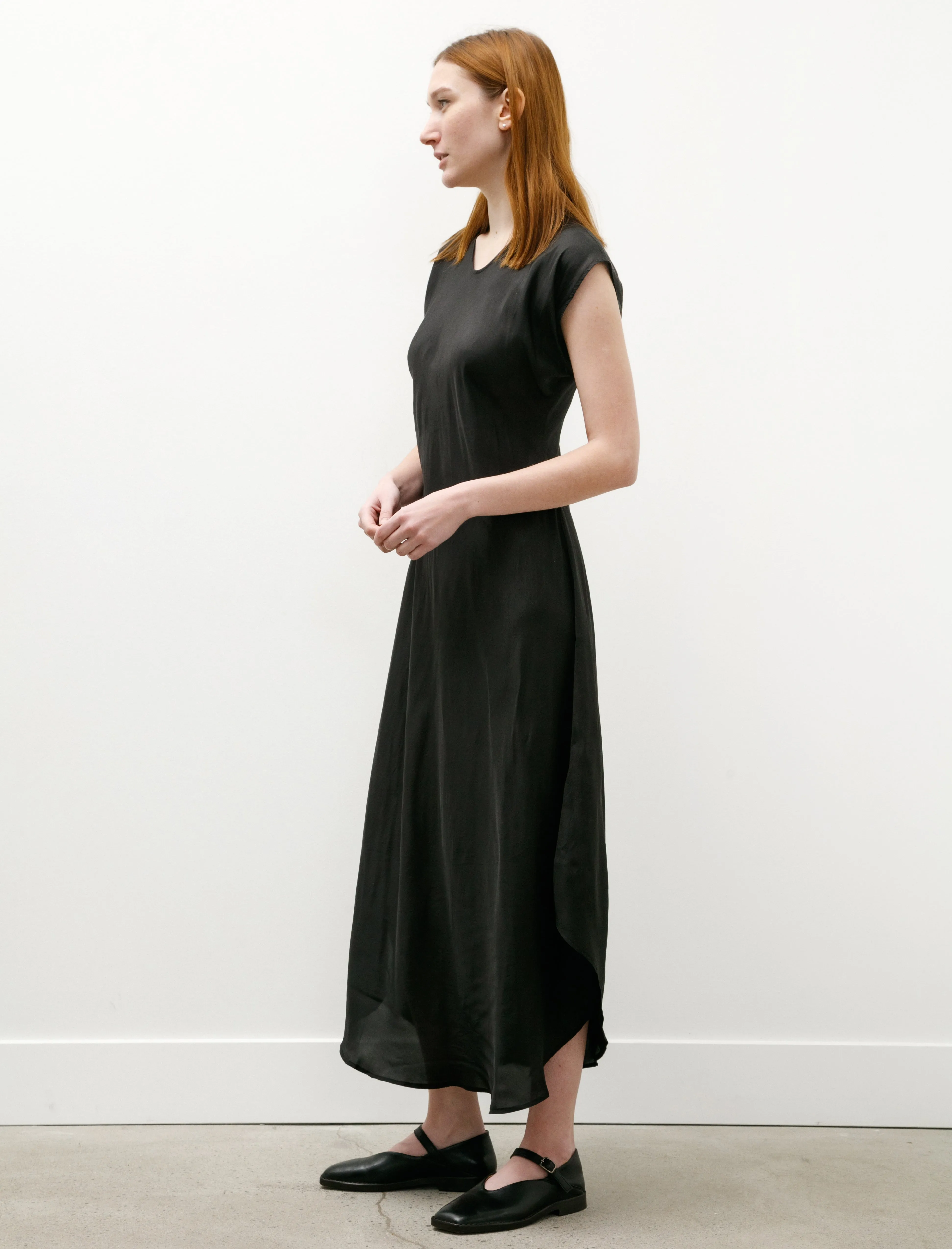 Maxi Dress Shiny Viscose Black