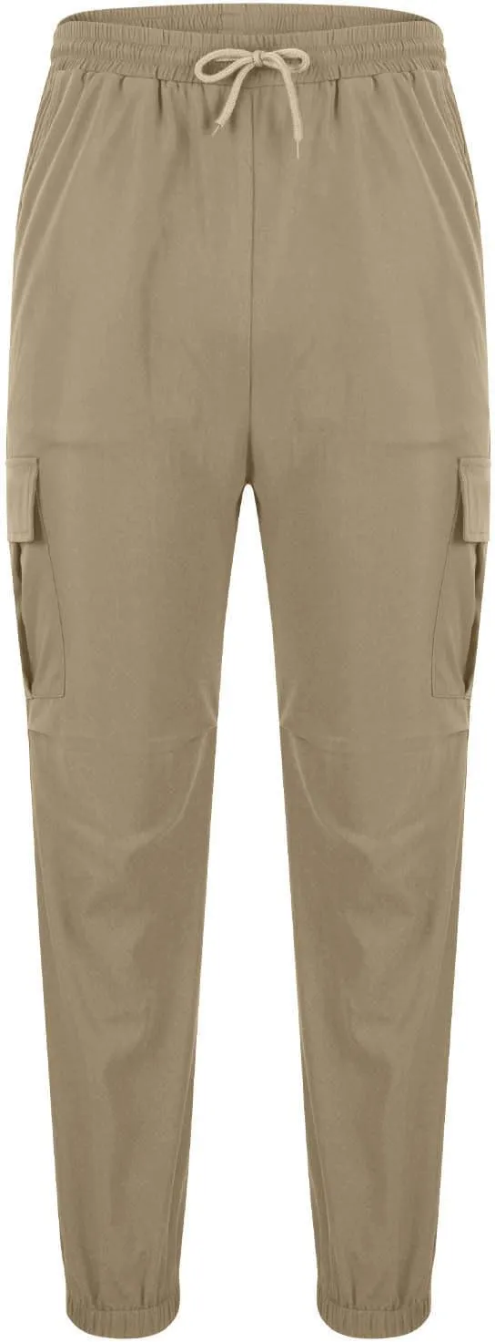 Men Joggers Pants with Pockets Slim Fit Baggy Chino Cinch Bottom Cargo Sweatpants Casual Workout Outdoor Sweat Pants