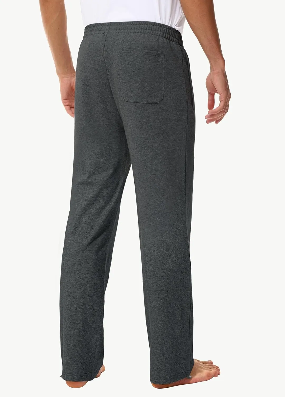 Men's 30" 34" 36" Cotton Yoga Sweatpants - Athletic Casual Lounge Open Bottom Straight Leg Loose Pants Zipper Pockets
