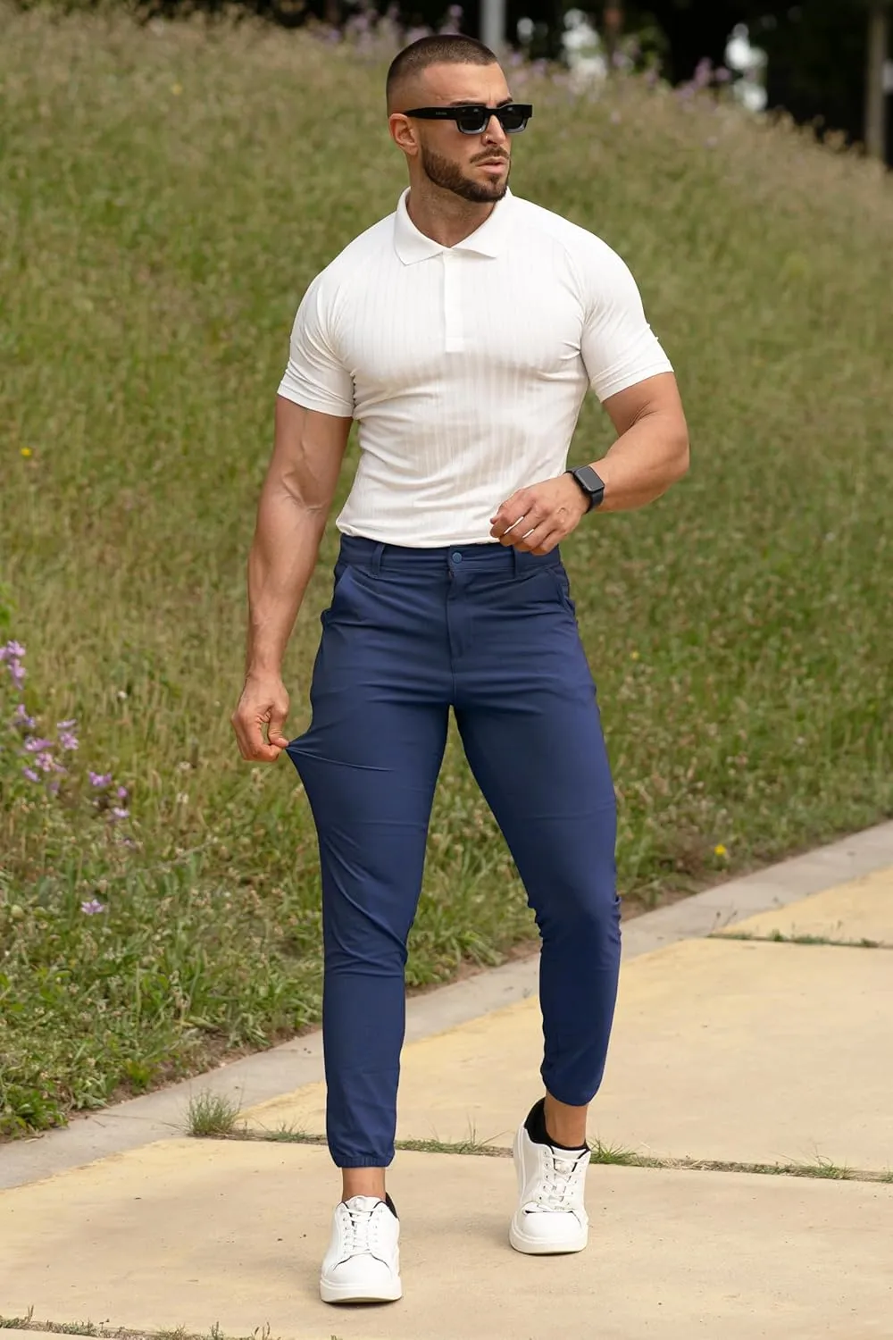 Men's 4-Way Stretch Slim Tapered Fit Golf Joggers -30" 28" 26" Inseam Nylon
