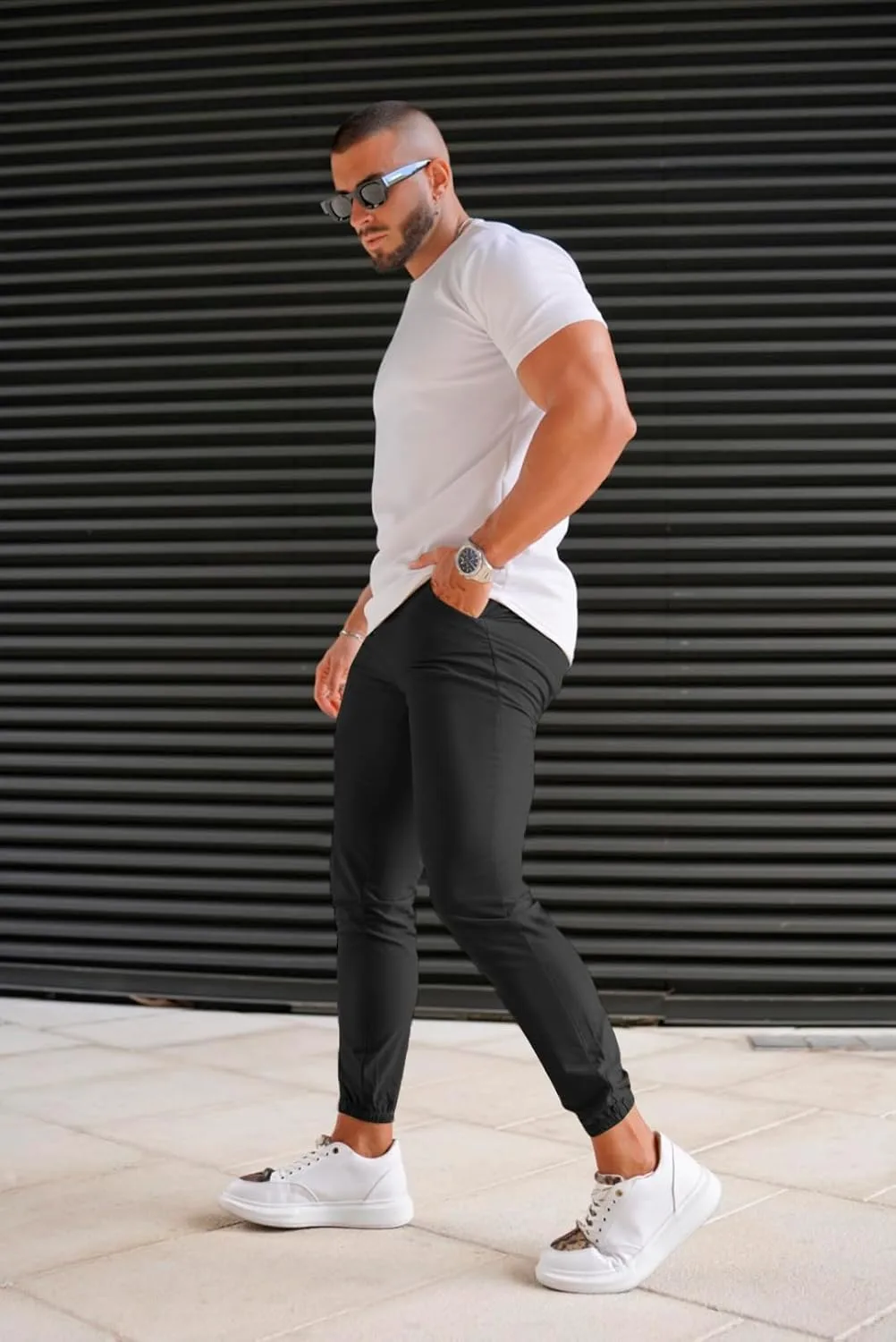 Men's 4-Way Stretch Slim Tapered Fit Golf Joggers -30" 28" 26" Inseam Nylon