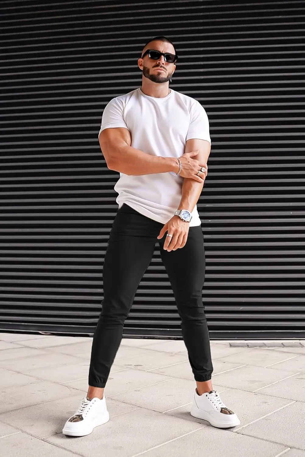 Men's 4-Way Stretch Slim Tapered Fit Golf Joggers -30" 28" 26" Inseam Nylon